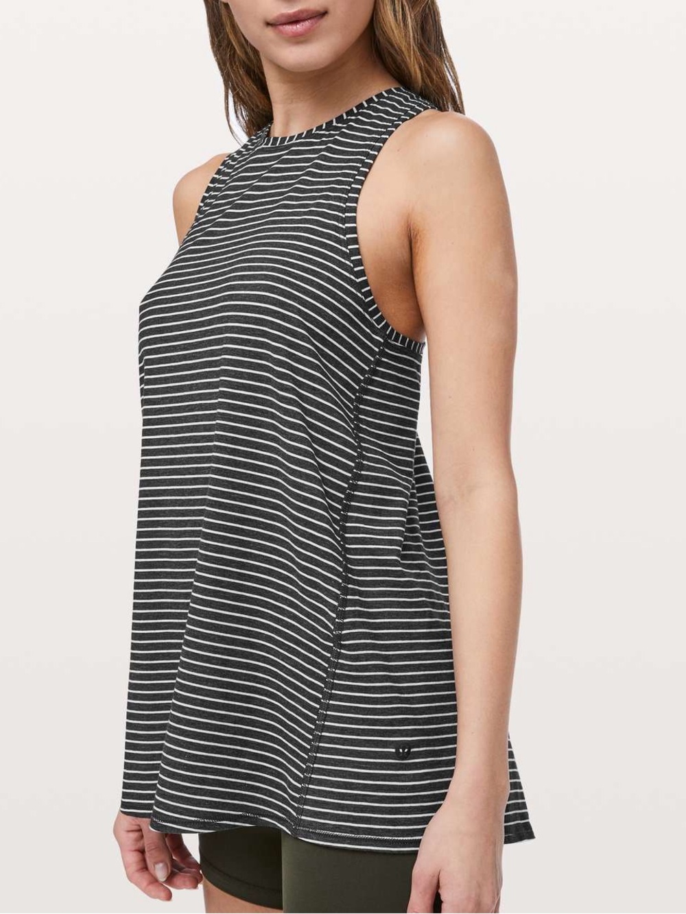 Lululemon All Tied Up Tank Modern Striped Heathered Black White W1BEAS size 8